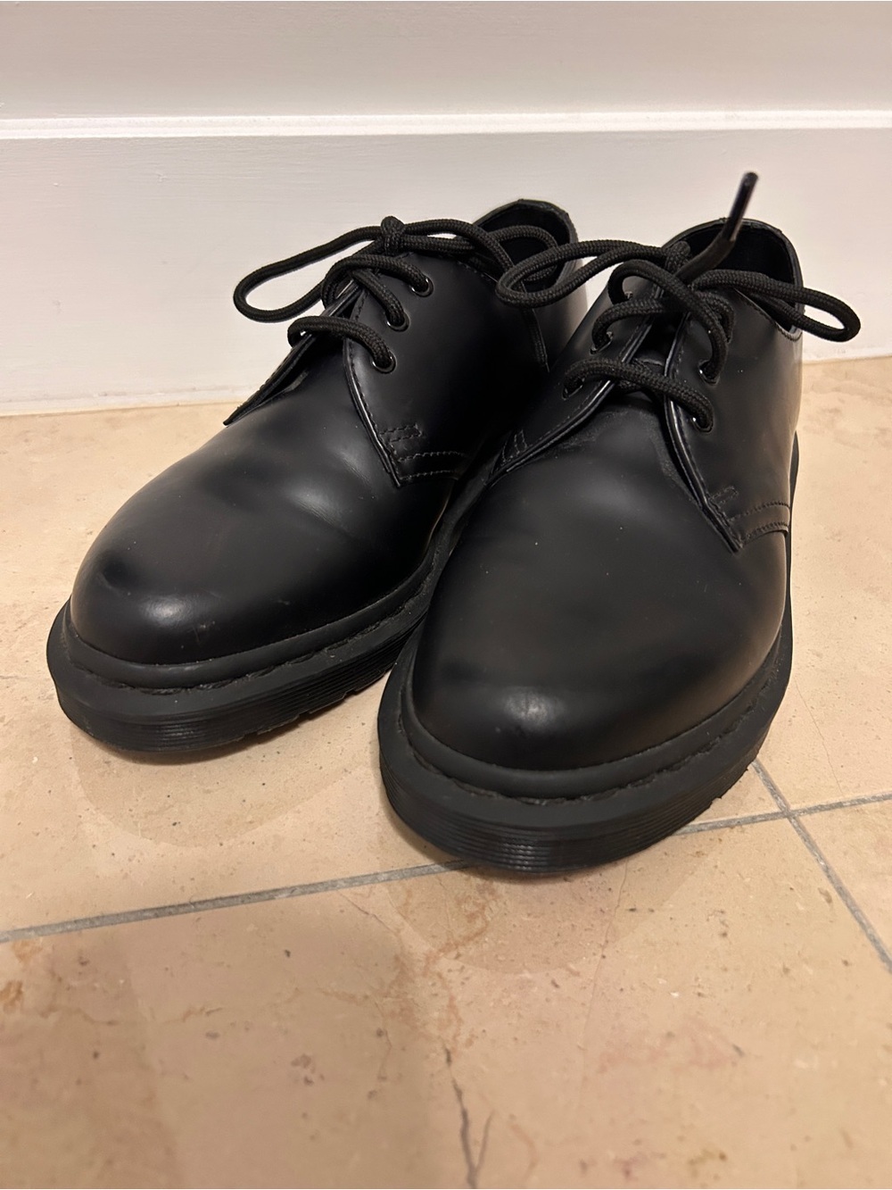 Dr. Martens 1461 MONO Smooth Leather Oxford Shoes Black Women's 7 Mens 6, 3 hole